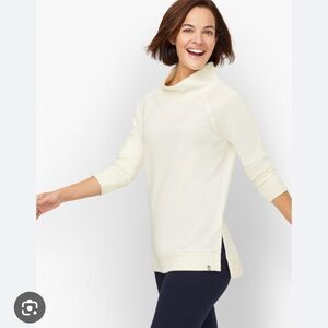 Talbots Size 1XP Cream Mock Neck Sweatshirt